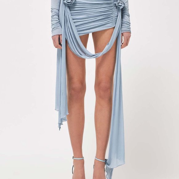 PLEATED MINI SKIRT IN JERSEY - Picture 2 of 4